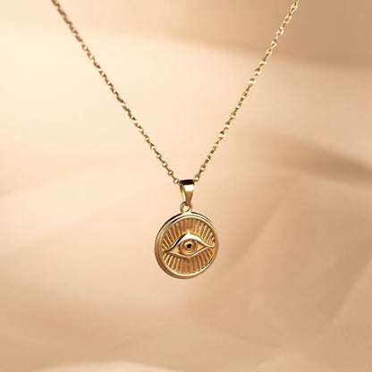 Courage: Evil Eye Necklace - Gold