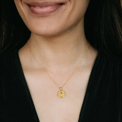 Courage: Evil Eye Necklace - Gold