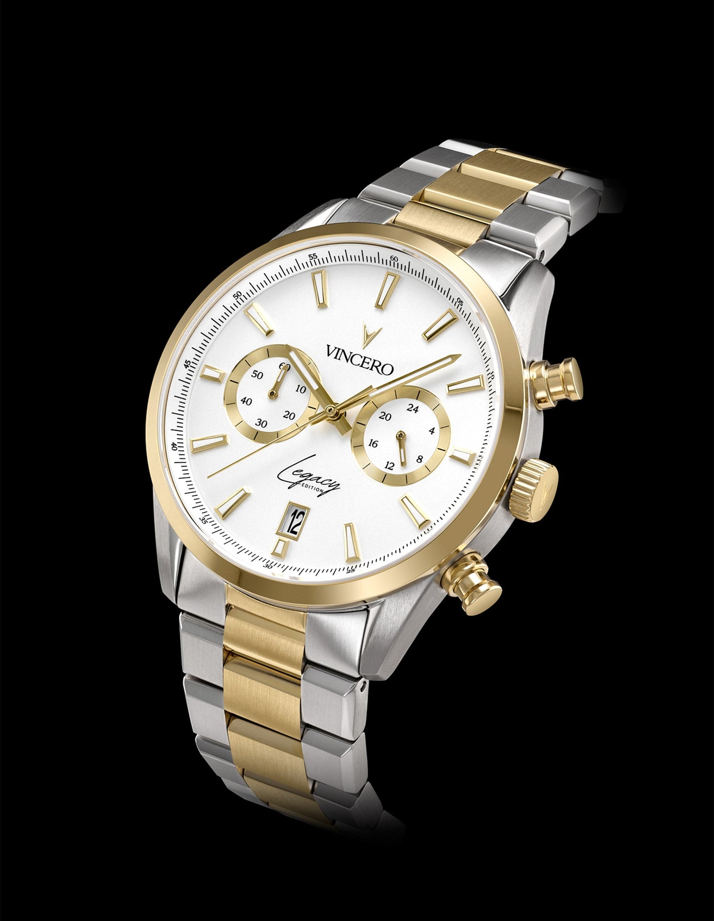 Legacy Chronograph -  White + Gold