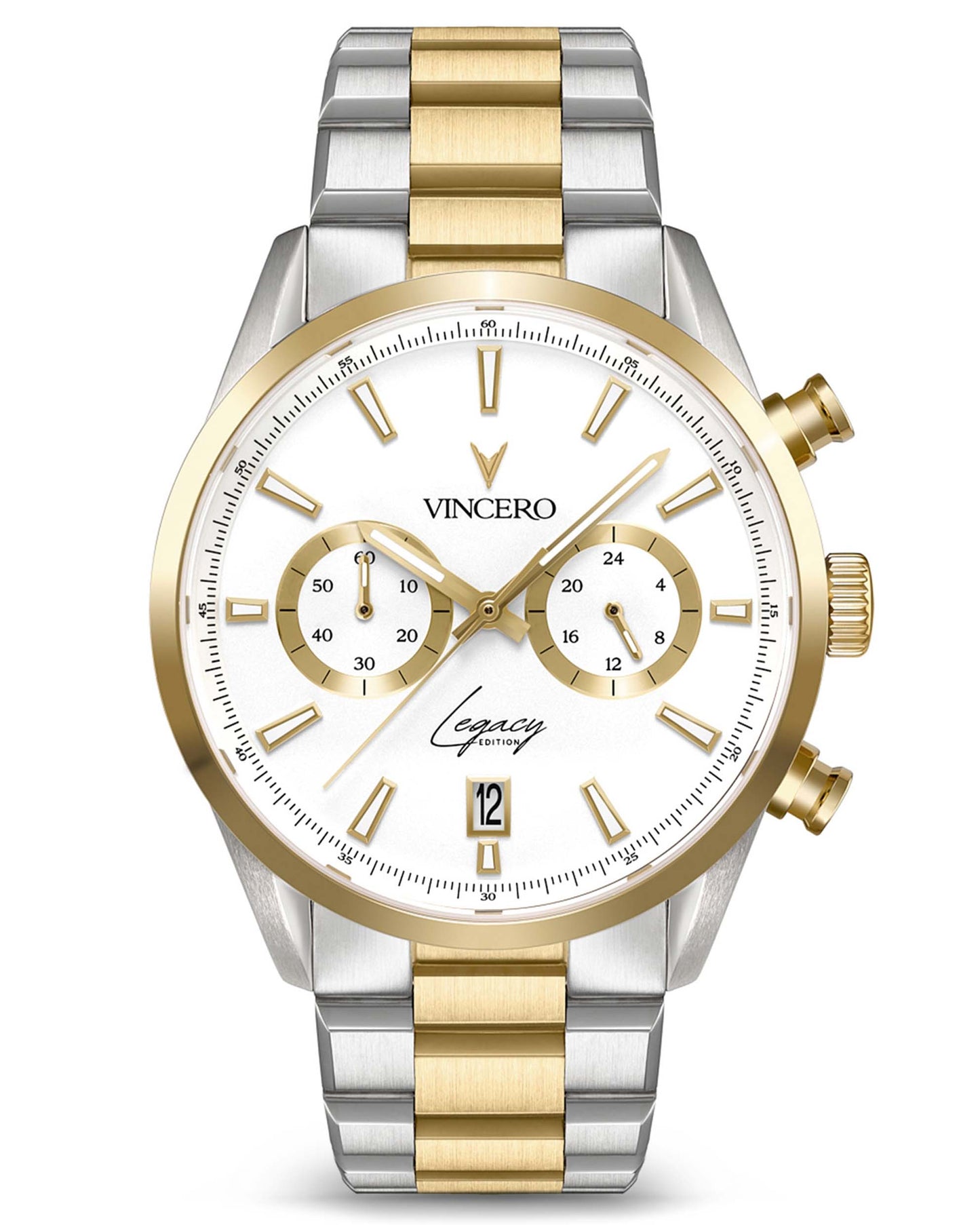 Legacy Chronograph -  White + Gold