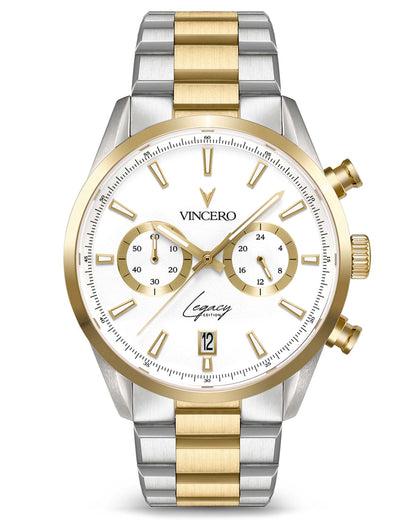 Legacy Chronograph -  White + Gold