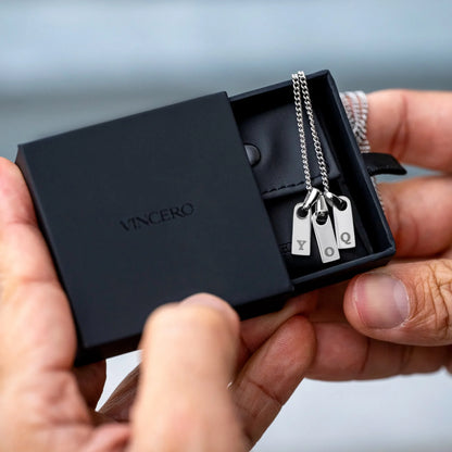 Initial Tag Necklace - Silver