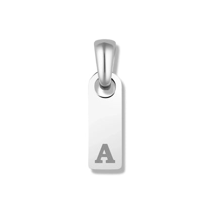 Initial Tag Pendant - Silver