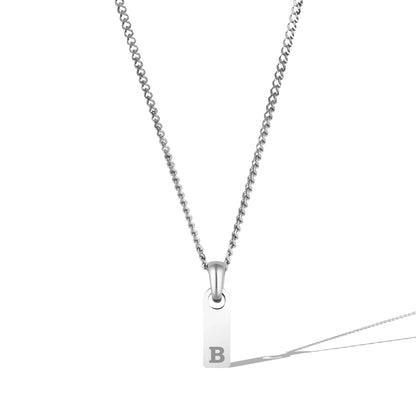 Initial Tag Necklace - Silver