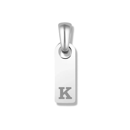 Initial Tag Pendant - Silver