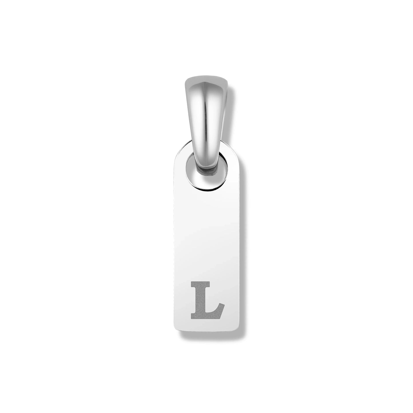 Initial Tag Pendant - Silver