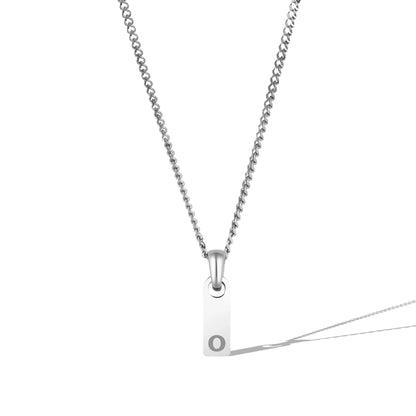 Initial Tag Necklace - Silver