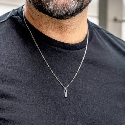 Initial Tag Pendant - Silver