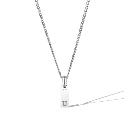 Initial Tag Necklace - Silver