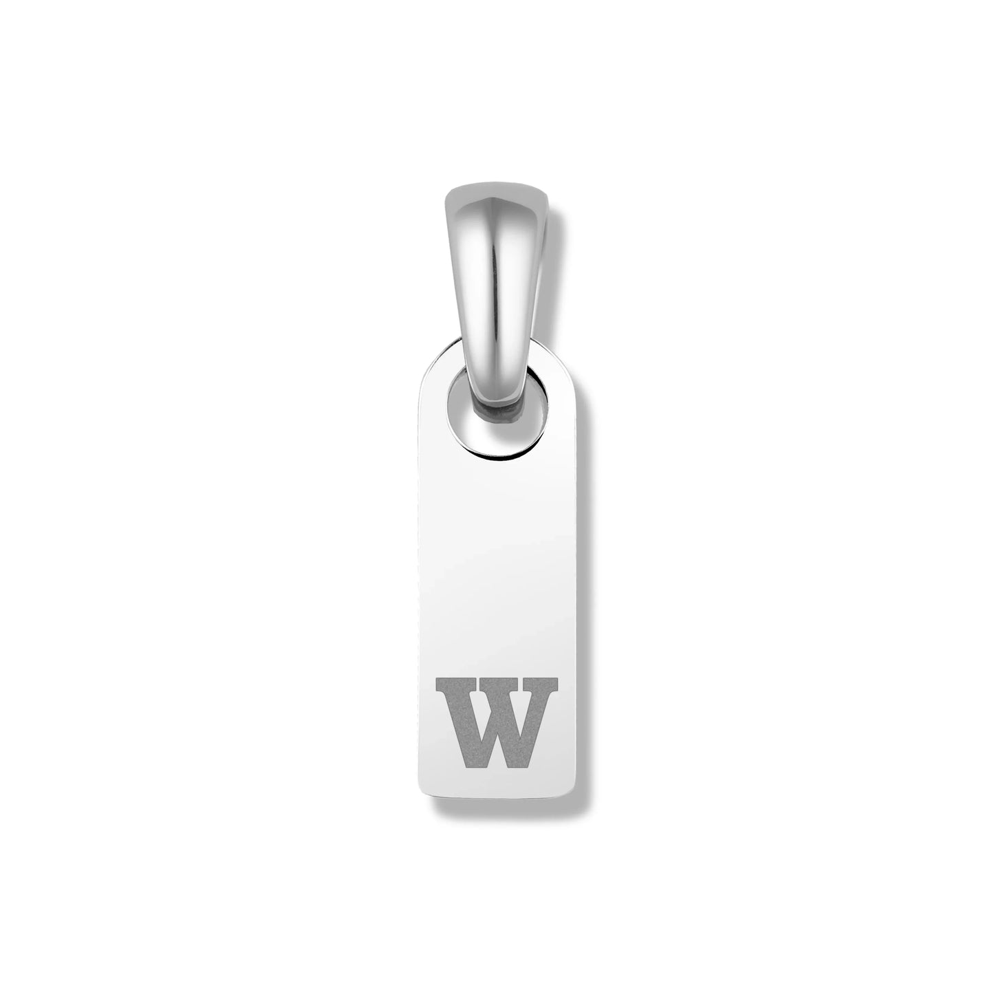 Initial Tag Pendant - Silver