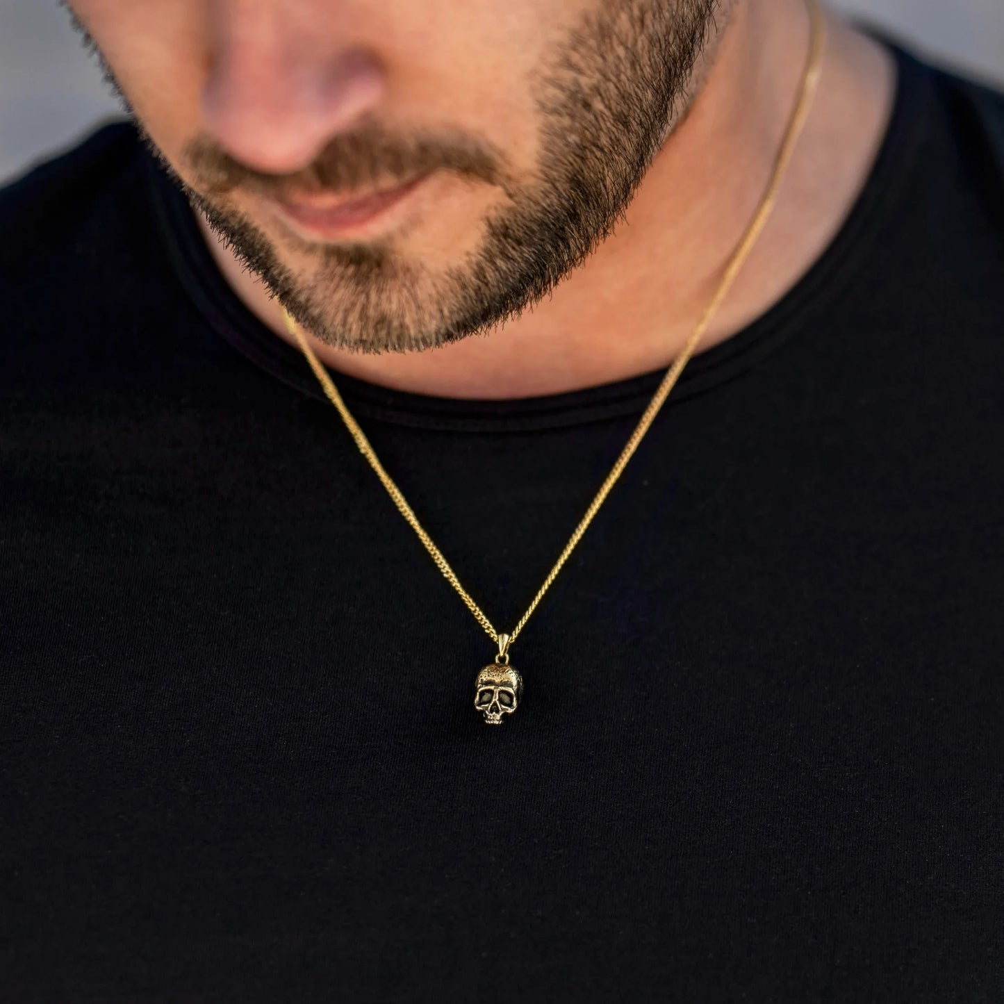 Memento Mori Pendant - 14K Gold