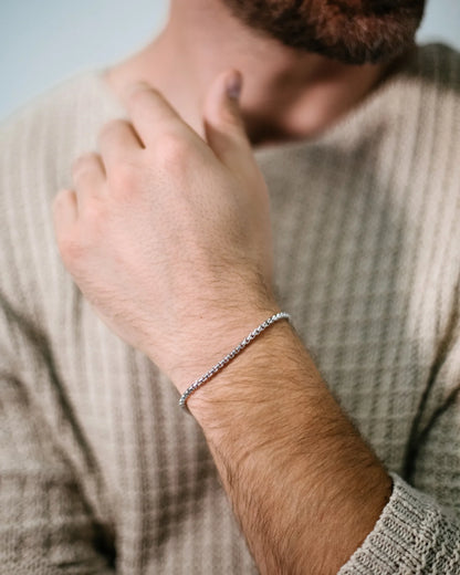 Box Chain Bracelet, 3MM - Sterling Silver