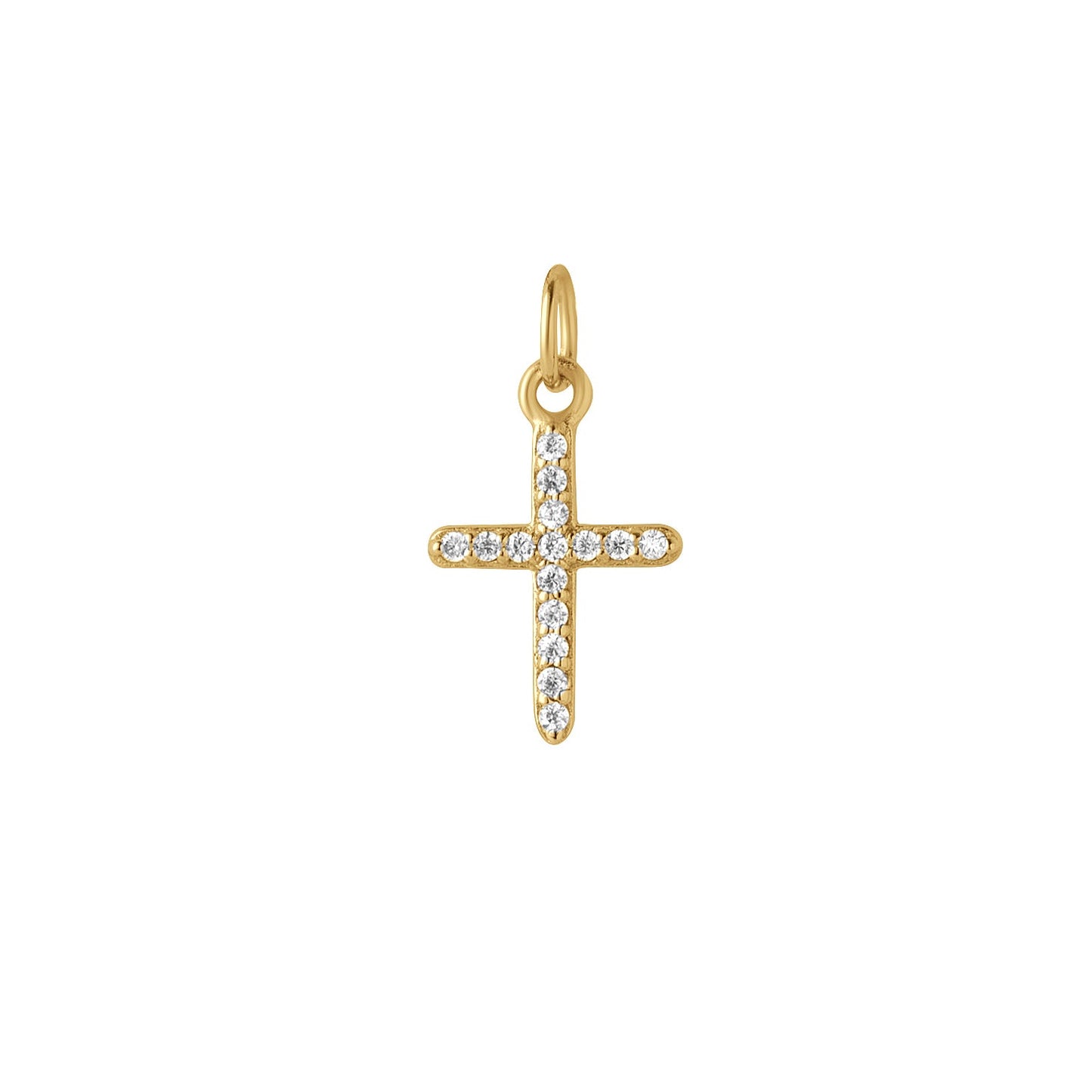 Pavé Cross Necklace - Gold