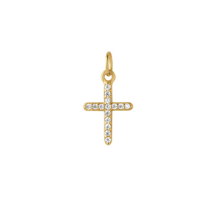 Pavé Cross Necklace - Gold