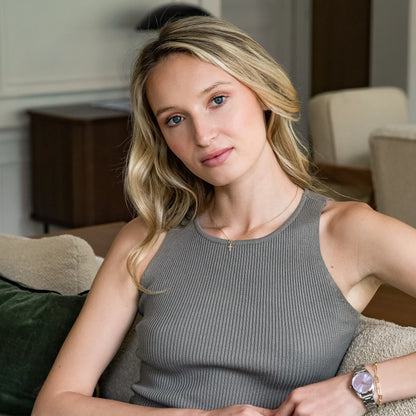 Pavé Cross Necklace - Gold