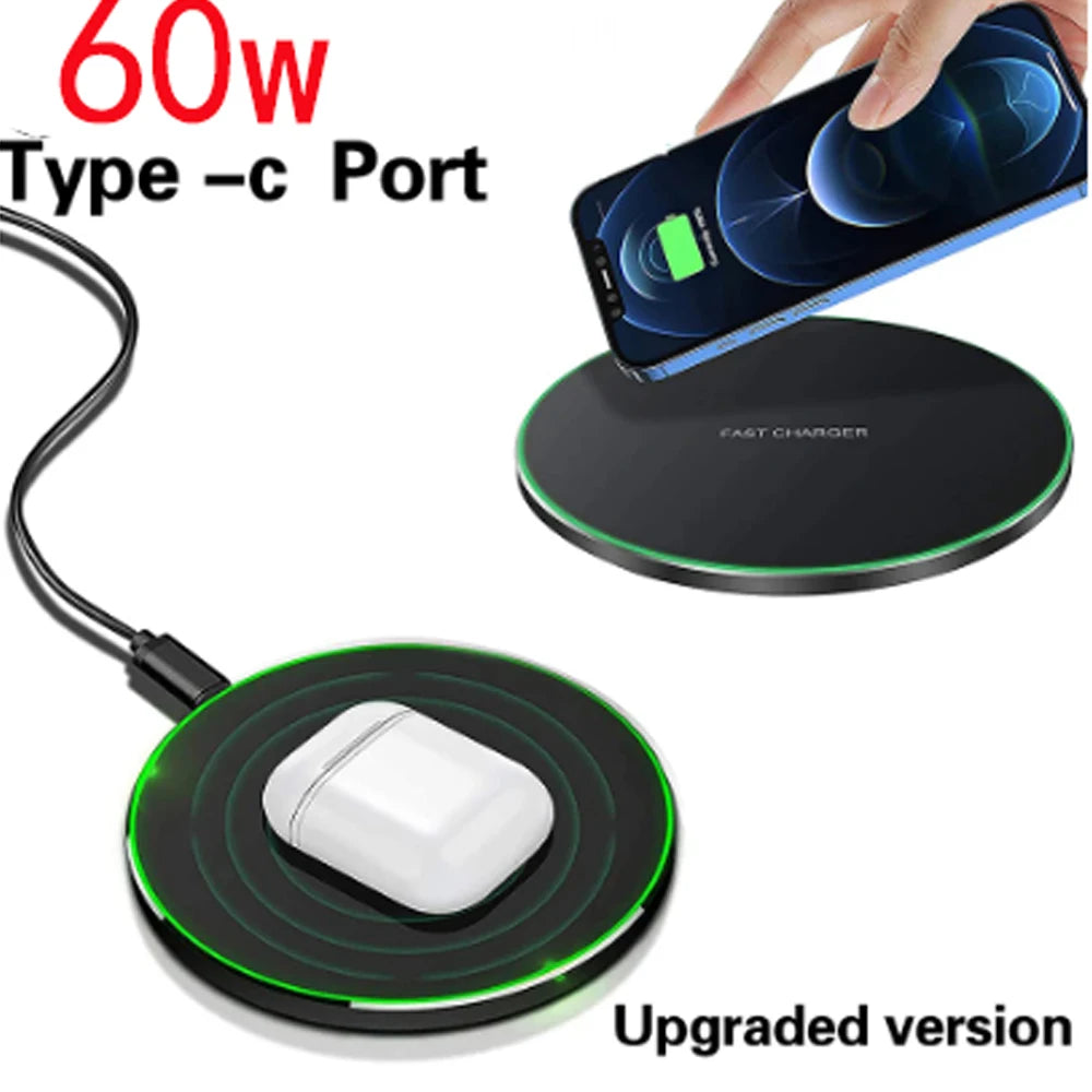 60w Wireless Charger for Nokia 4.2 OPPO Find N OPPO Find X5 Pro X3 Sony  Fast Wireless Charging Pad Phone Charger Wireless