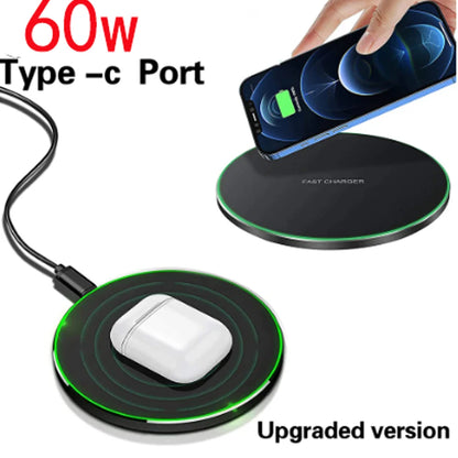 60w Wireless Charger for Nokia 4.2 OPPO Find N OPPO Find X5 Pro X3 Sony  Fast Wireless Charging Pad Phone Charger Wireless