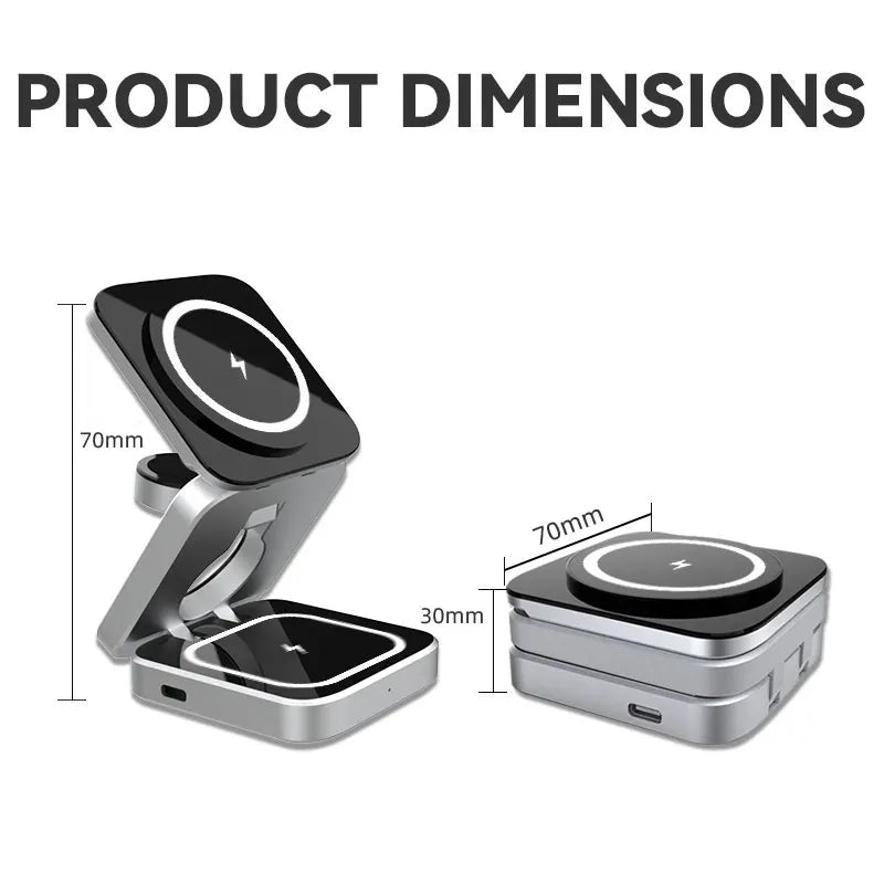 3 in 1 Magnetic Wireless Charger for iPhone 15 14 13 Samsung S23 S22 S21 Galaxy Watch 5 4 Active Buds Fast Charging Dock Station