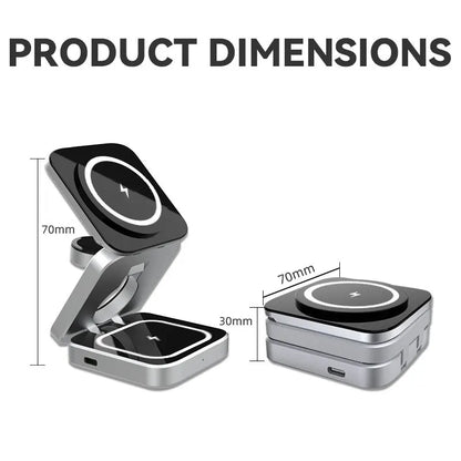 3 in 1 Magnetic Wireless Charger for iPhone 15 14 13 Samsung S23 S22 S21 Galaxy Watch 5 4 Active Buds Fast Charging Dock Station