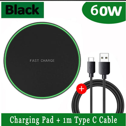 60w Wireless Charger for Nokia 4.2 OPPO Find N OPPO Find X5 Pro X3 Sony  Fast Wireless Charging Pad Phone Charger Wireless