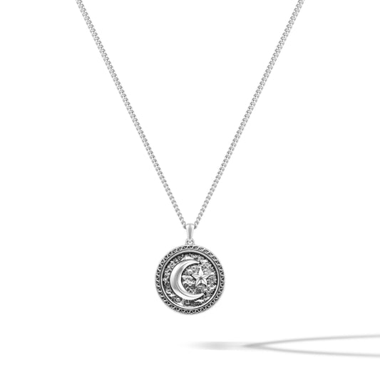 Star & Crescent Amulet - Sterling Silver