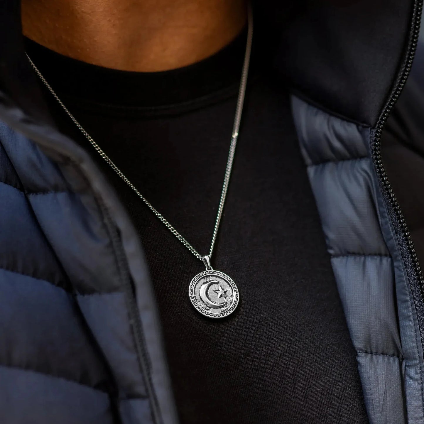 Star & Crescent Amulet - Sterling Silver