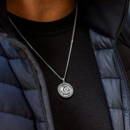 Star & Crescent Amulet - Sterling Silver