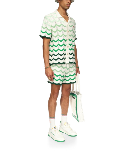 Wavy Gradient Crochet Shorts