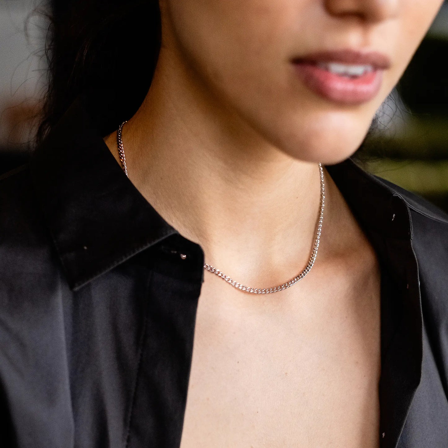 Cuban Chain Necklace 3MM - Sterling Silver