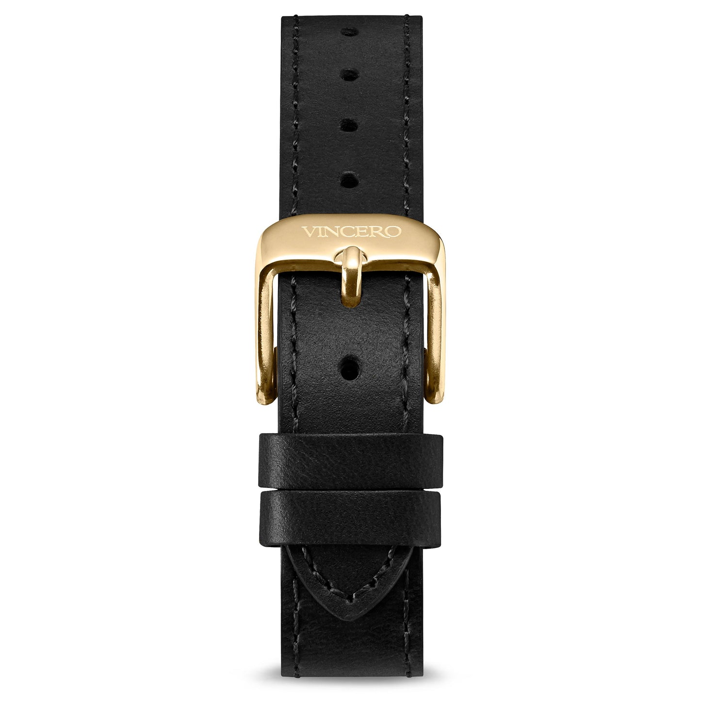 Flat Leather Strap - Black 16mm