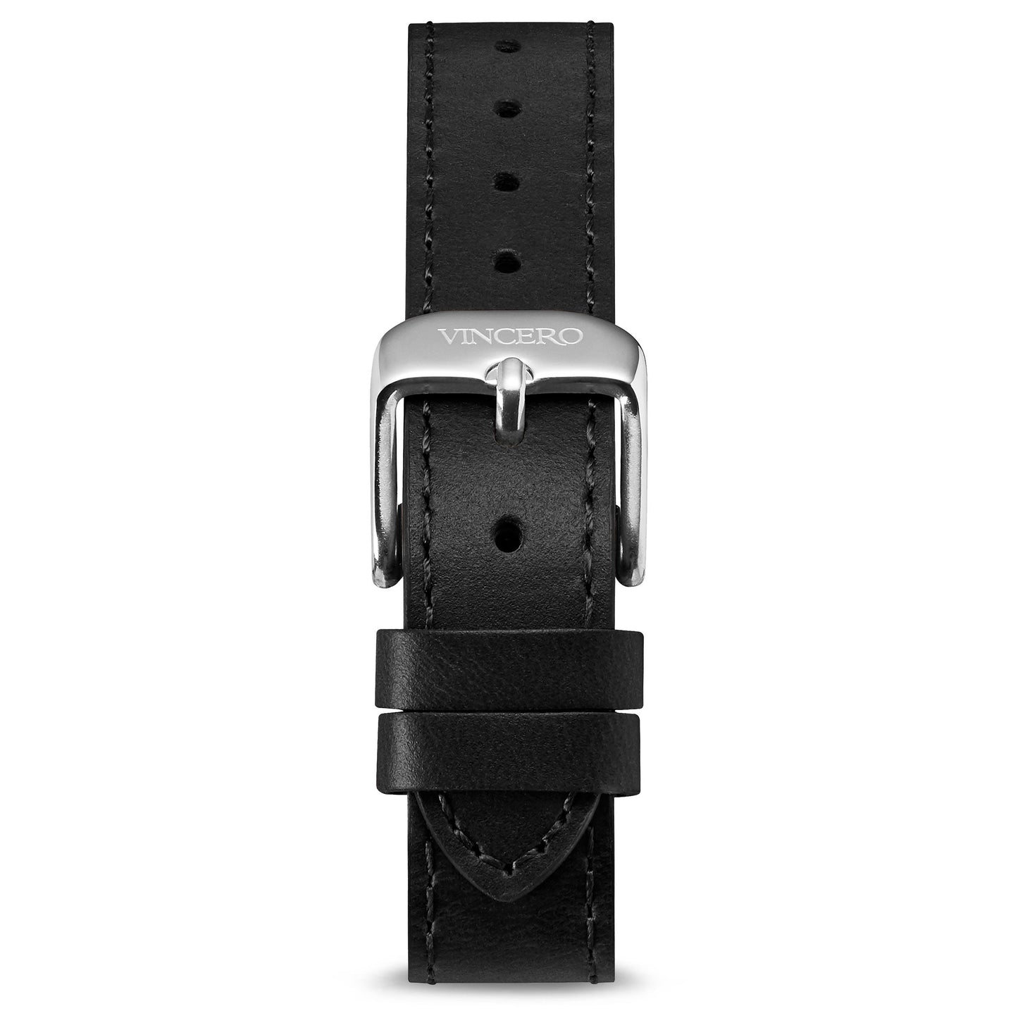 Flat Leather Strap - Black 16mm