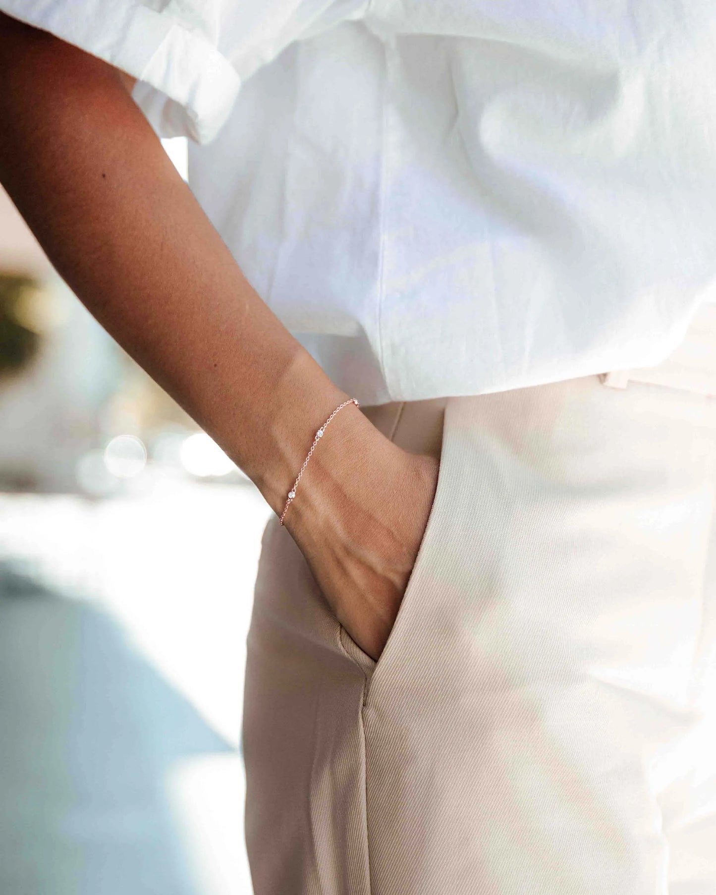 The Sapphire Trio Bracelet - Rose Gold