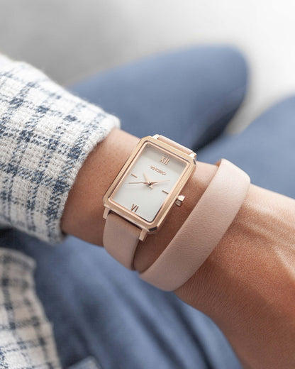 Natural Leather Double - Pale Pink 12mm